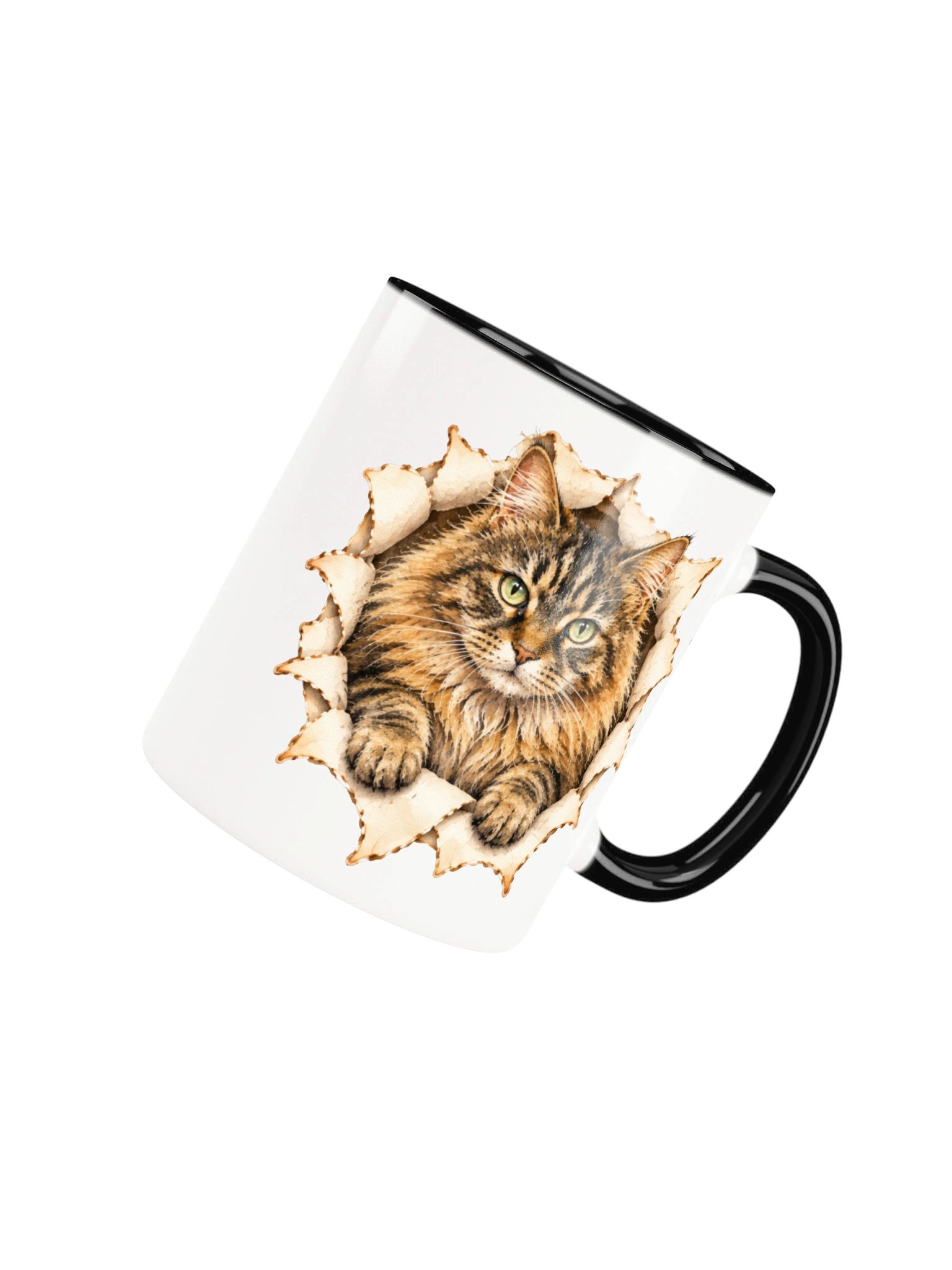 Peekaboo Fluffy Tabby Cat Front and Back Mug product image (4)
