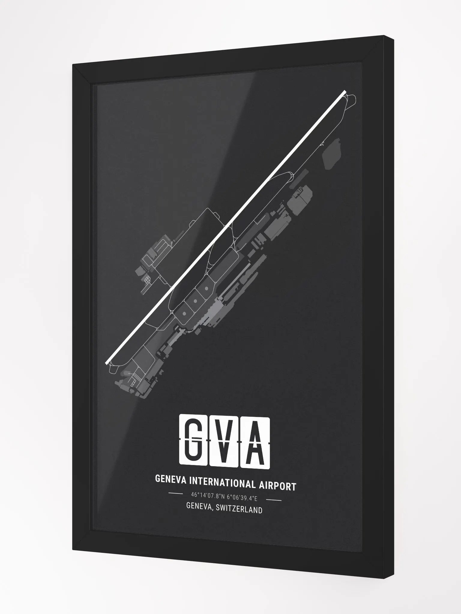 Framed Airport GVA Premium Map On Matt Paper product image (2)