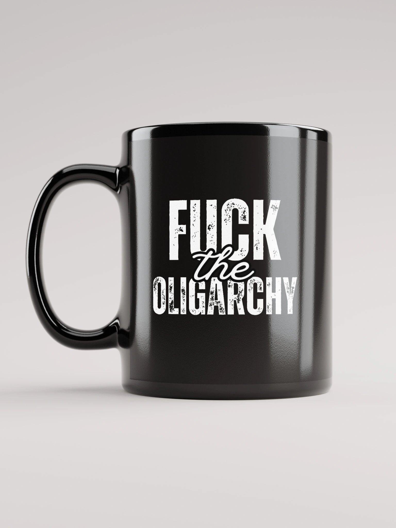 Fuck the Oligarchy: Black Glossy Mug product image (12)