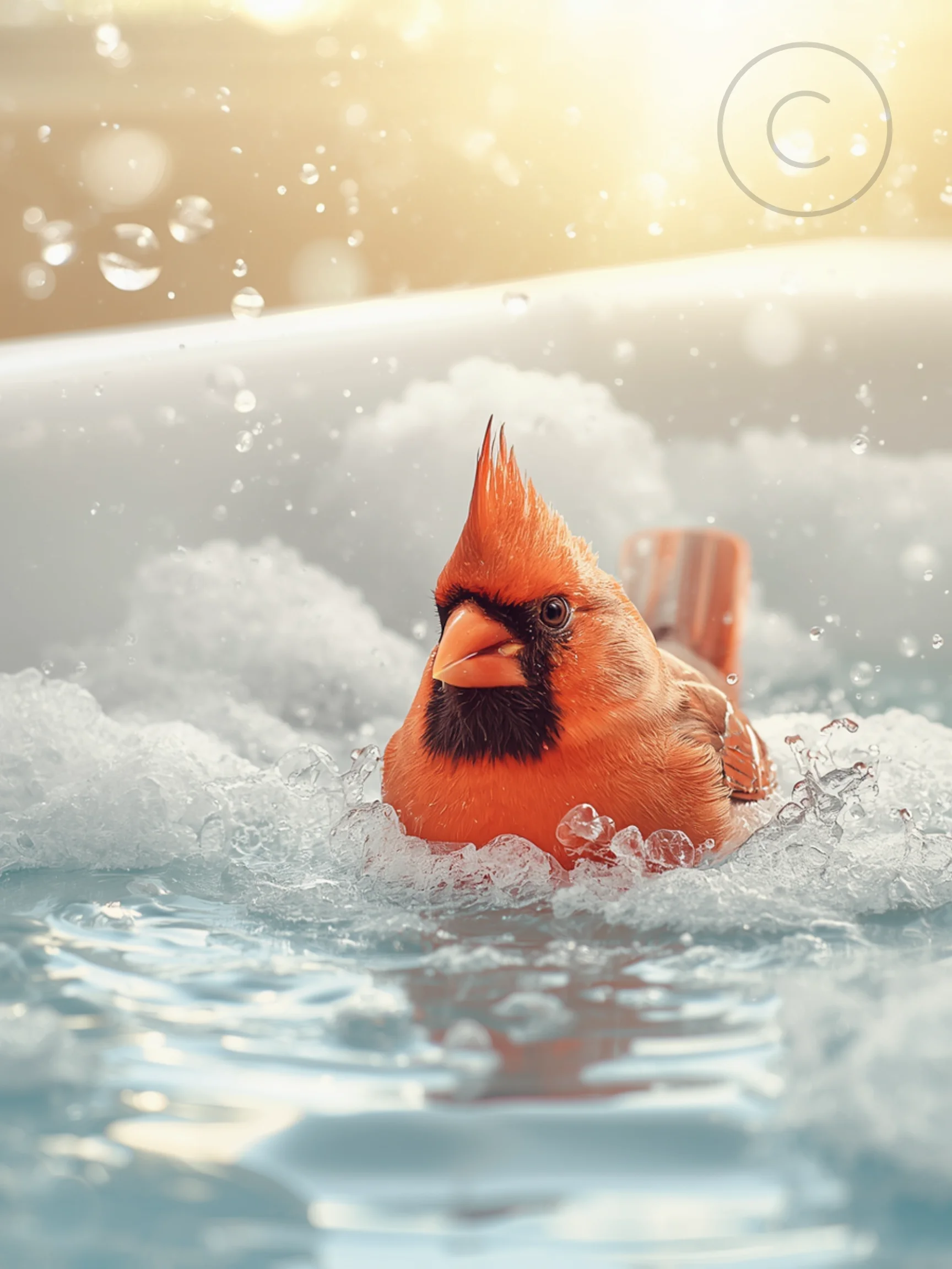 Realistic Cardinal in the Bathtub Poster product image (1)