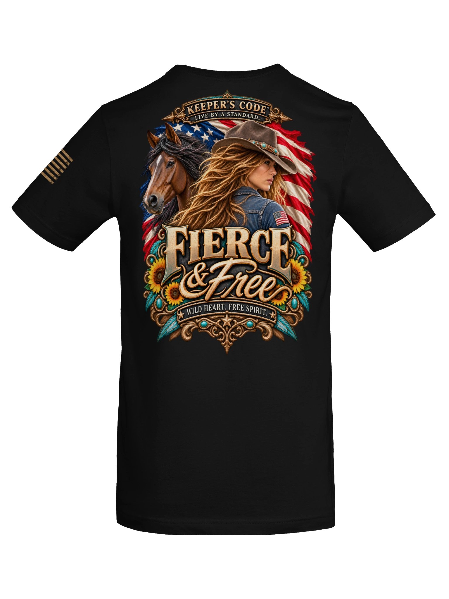 Women’s Fierce & Free Wild Mustang Western Graphic T-Shirt product image (12)
