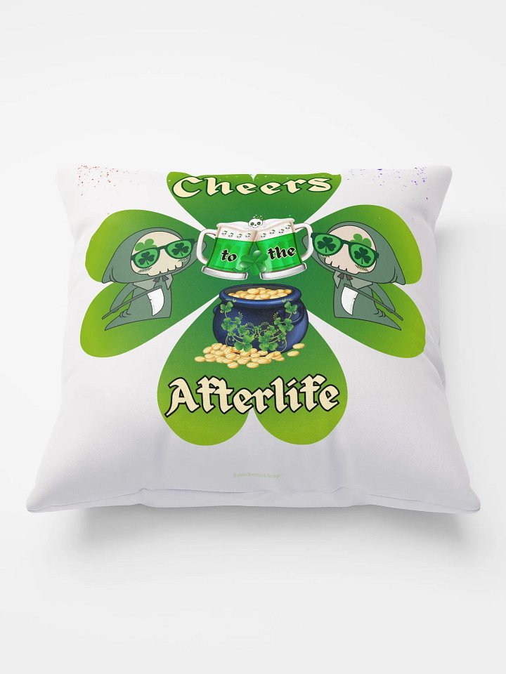 Green Beers & Grim Reapers: Cheers to the Afterlife Pillow product image (1)