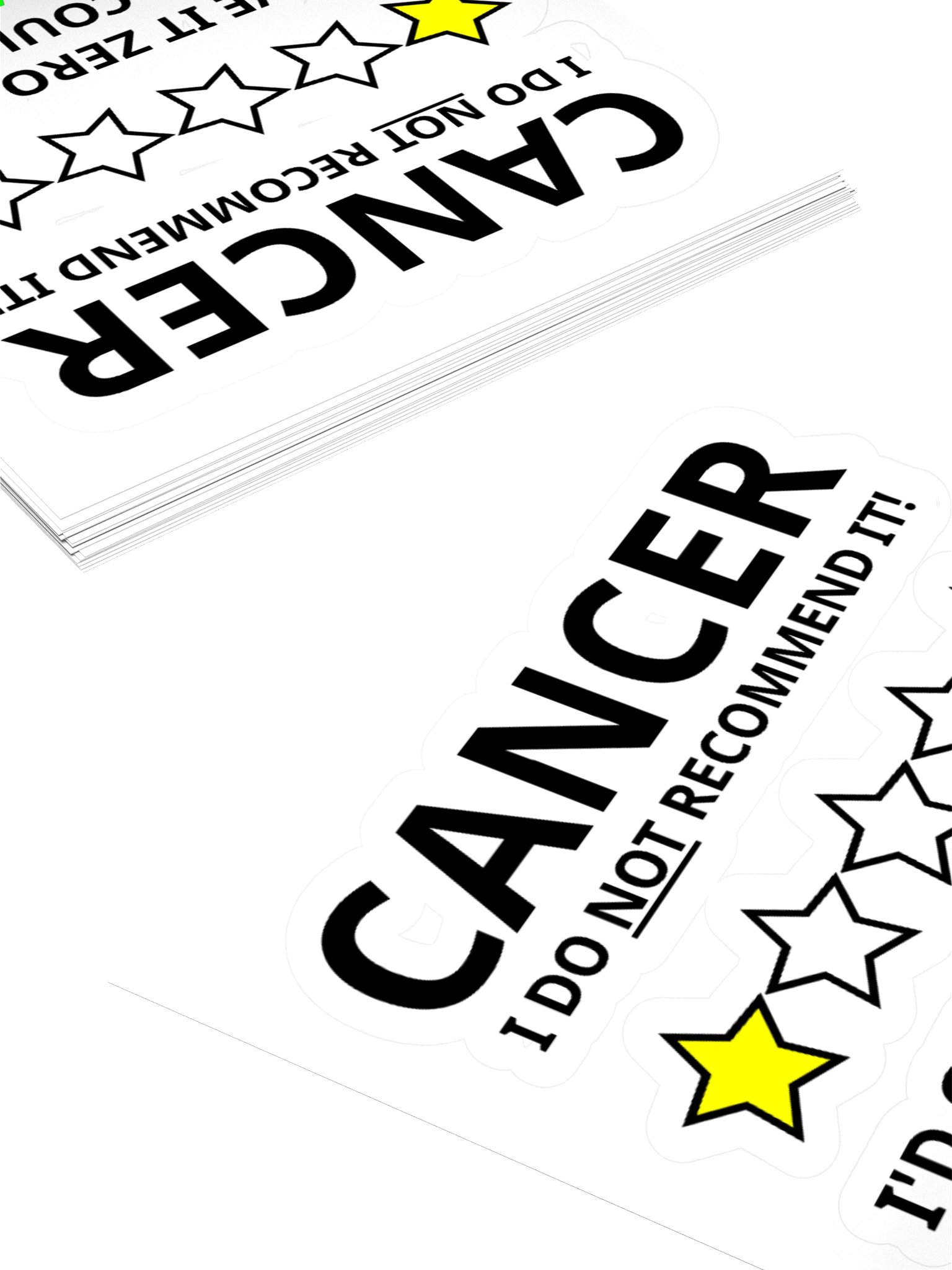 The "Zero Stars" Cancer Review Sticker (Kiss-Cut) product image (4)