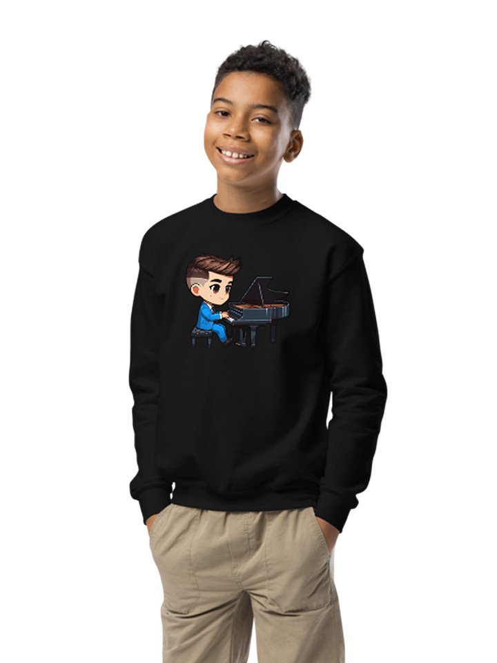 Kid Pianist Youth Crewneck Sweater product image (1)