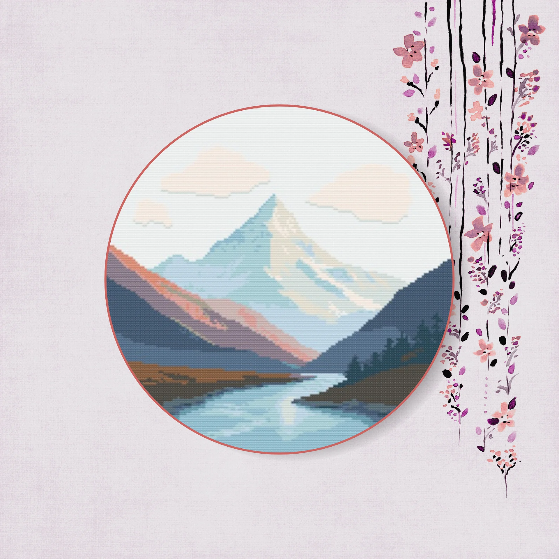 Mountain River Cross Stitch Pattern product image (6)