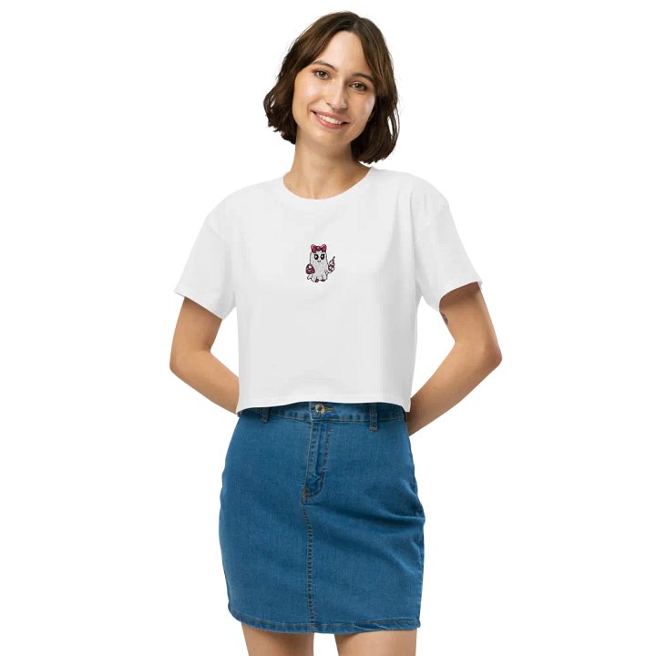 Cute Ghost Embroidered Crop Top product image (2)