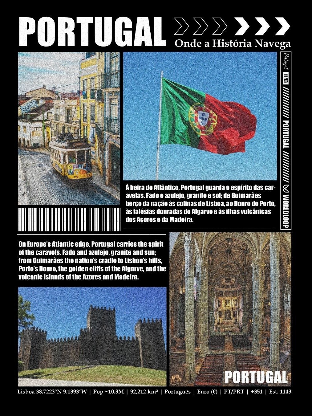Portugal Landmark Graphic T-Shirt – Heritage Travel Tee product image (1)