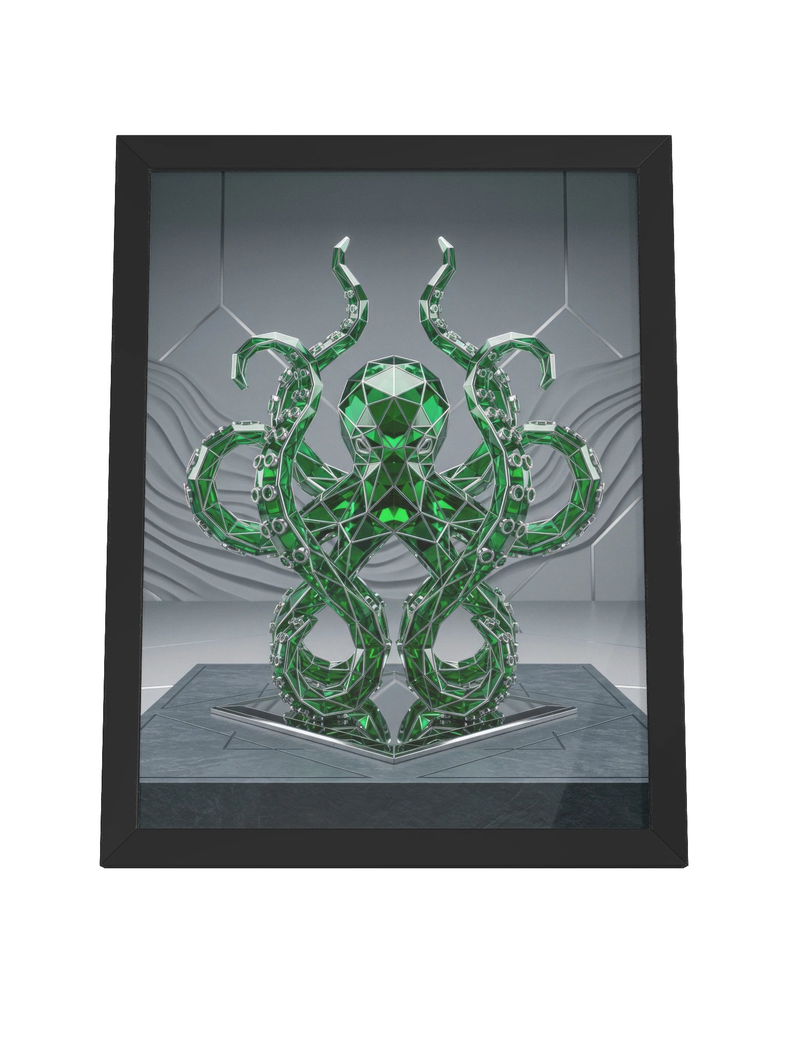 Lustrous Geometric Octopus Canvas - Neo-Deco Luxury Wall Art product image (4)