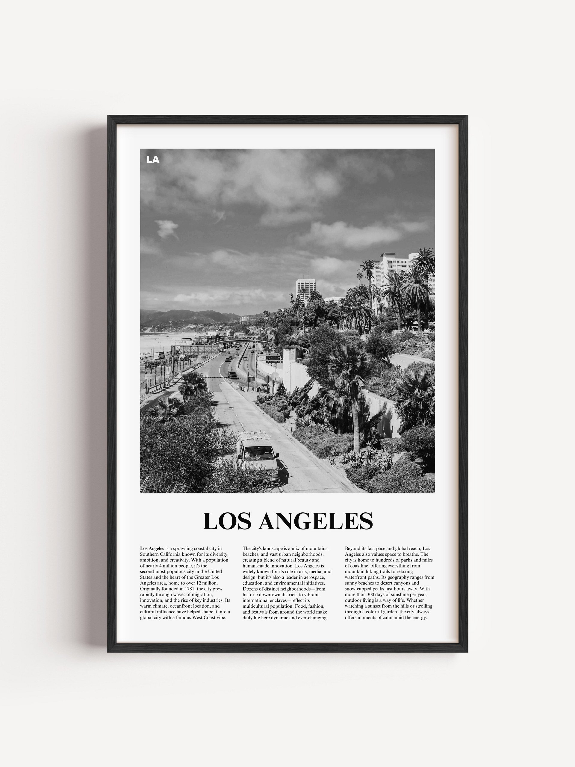 Los Angeles 03 Newspaper Poster | Framed product image (1)