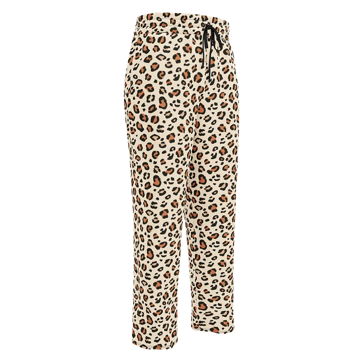 Bold Brown Leopard Skin Print Wide-Leg Joggers product image (1)