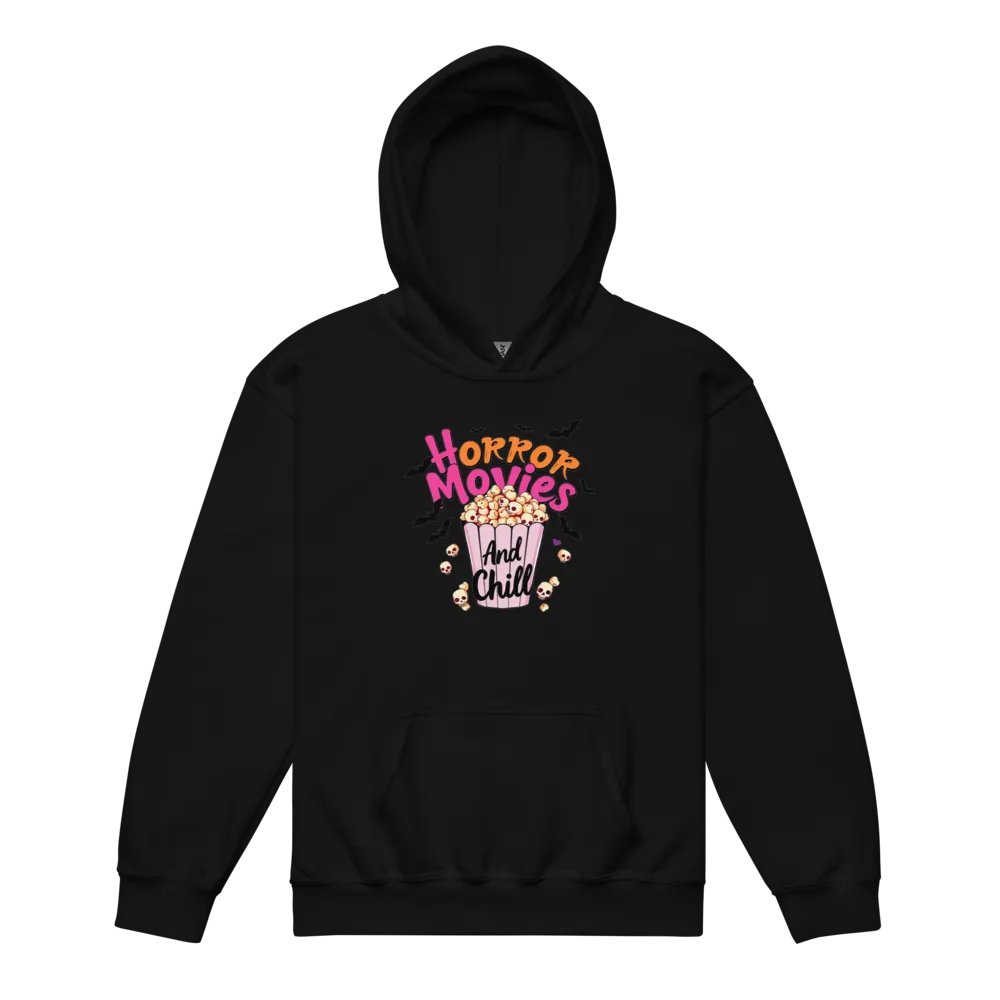Horror Movies and Chill Popcorn Youth Hoodie product image (11)