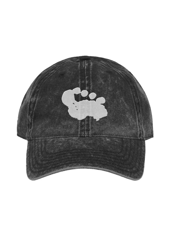 White Footprint Vintage Dad Hat – Black product image (1)