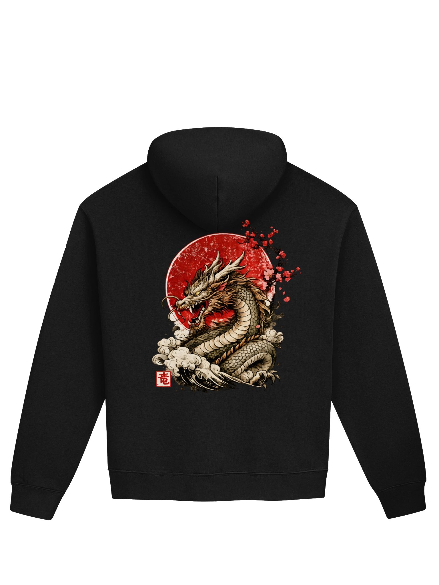 Dragon Rising Hoodie — Japanese Red Sun Dragon Back Print product image (1)
