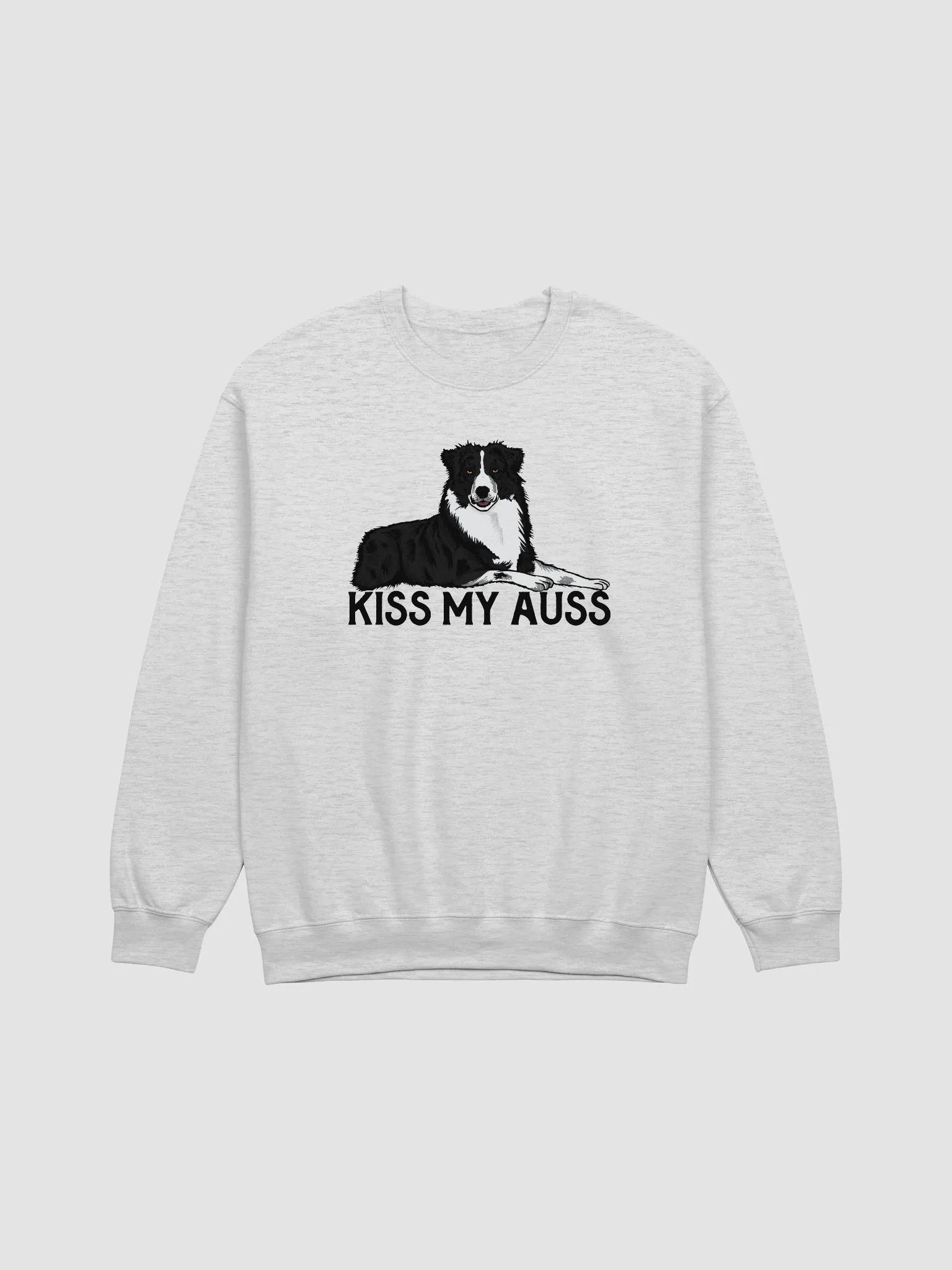Kiss My Auss | Funny Sweatshirt for Australian Shepherd (Black and White) Dog Owners product image (1)