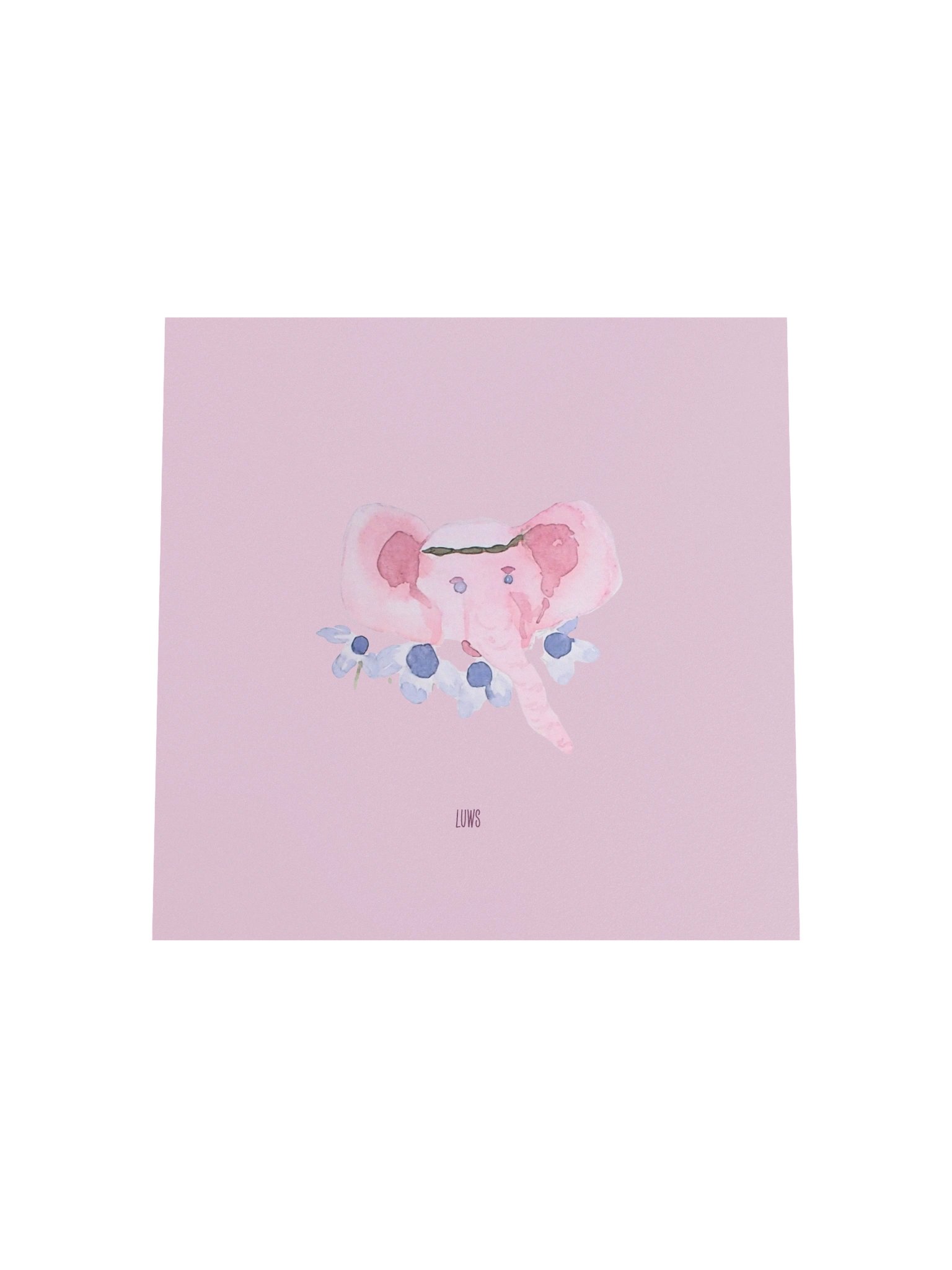 Ella, the elephant | Pastel Pink Elephant Floral Poster (Unframed) product image (4)