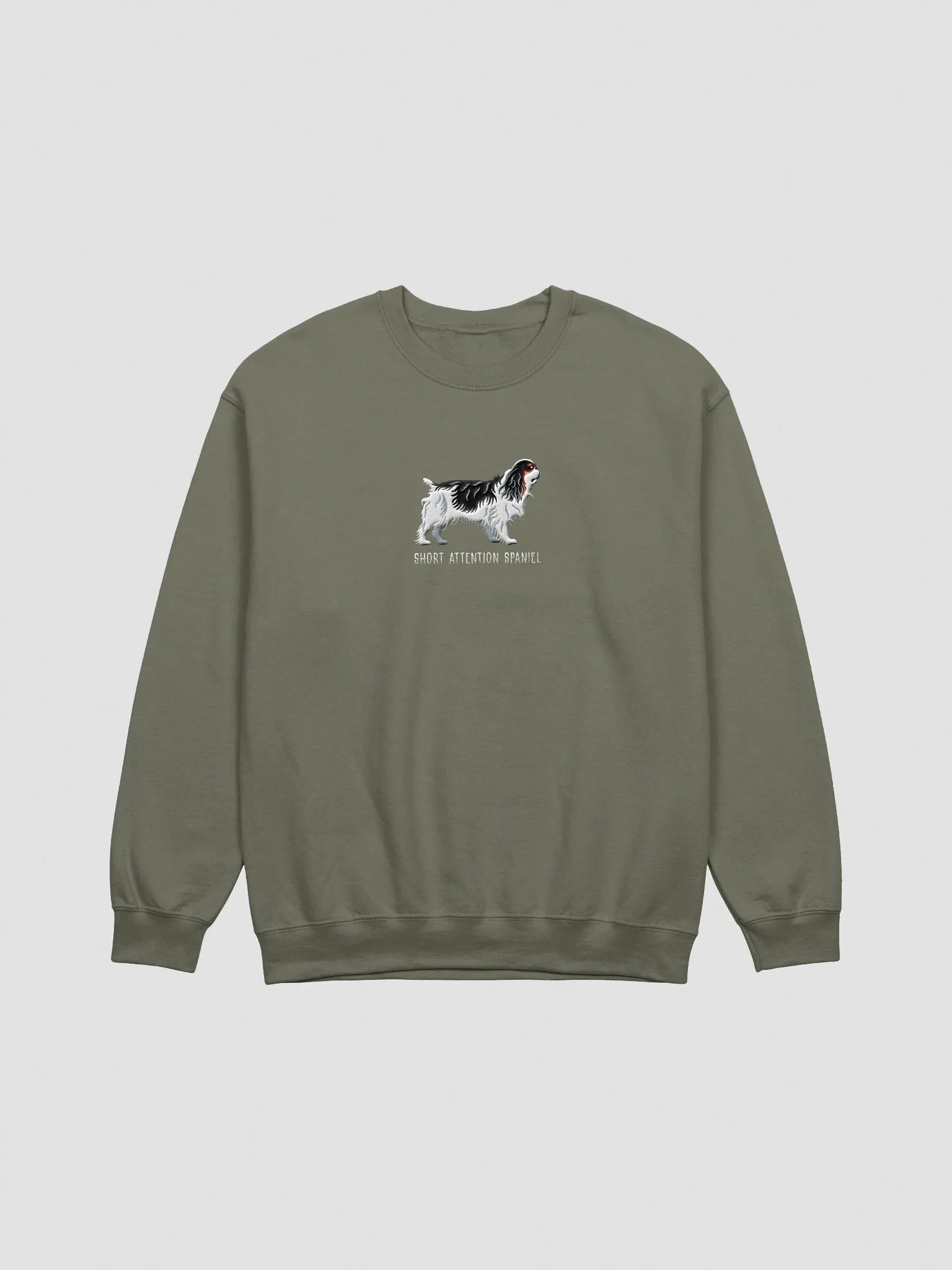 Short Attention Spaniel Sweatshirt (Embroidered) of an English Toy Spaniel(Tricolor) product image (3)
