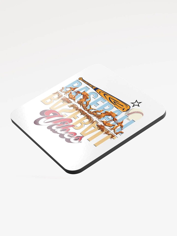 Baseball Flaming Vibes Cork Coaster product image (2)