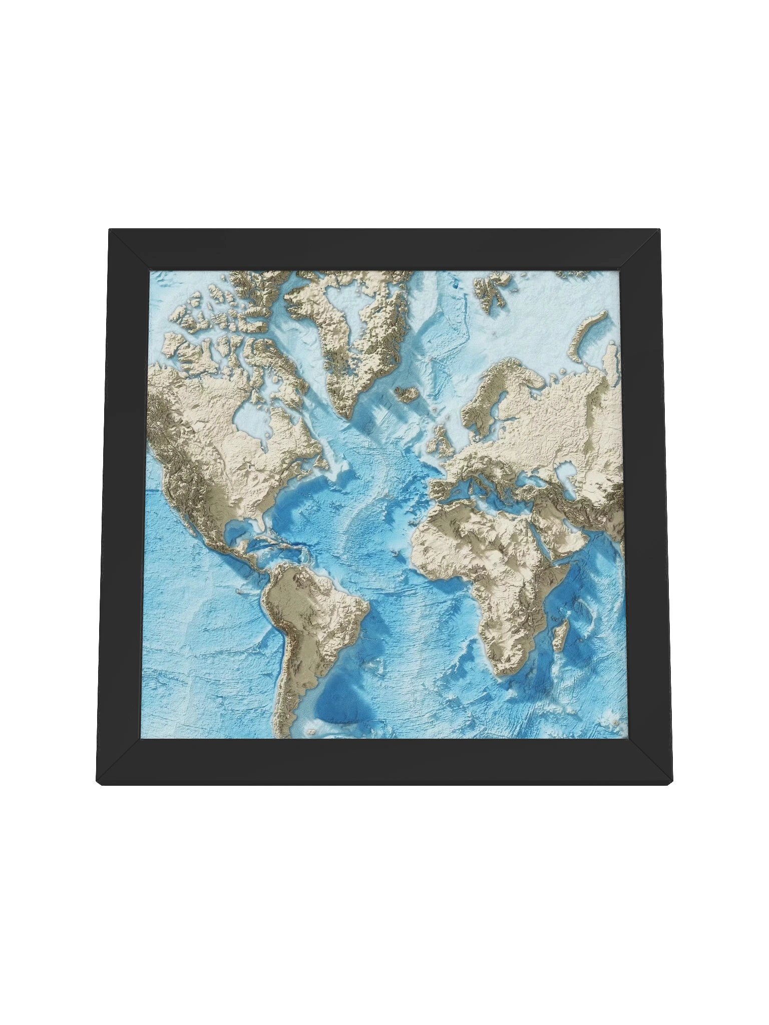 Cinematic Atlantic World Relief Map 8K - Minimalistic Version - Framed product image (56)