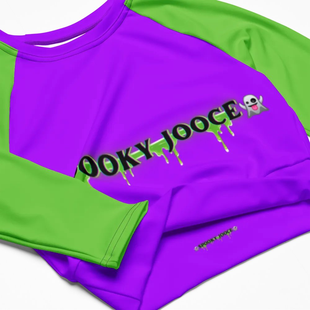 SPOOKY JOOCE Long Sleeve Crop Top - Purple/Green product image (3)