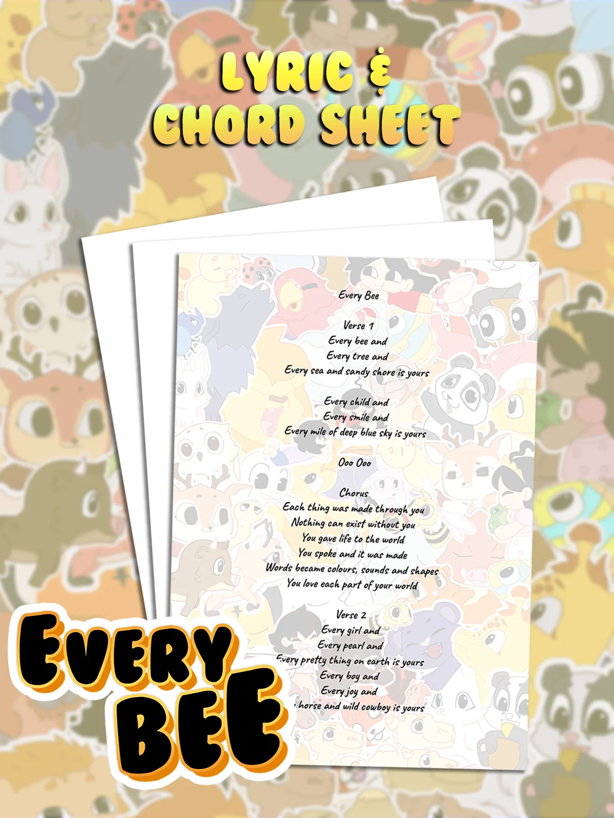 Every Bee Lyrics & Chord Sheets product image (1)