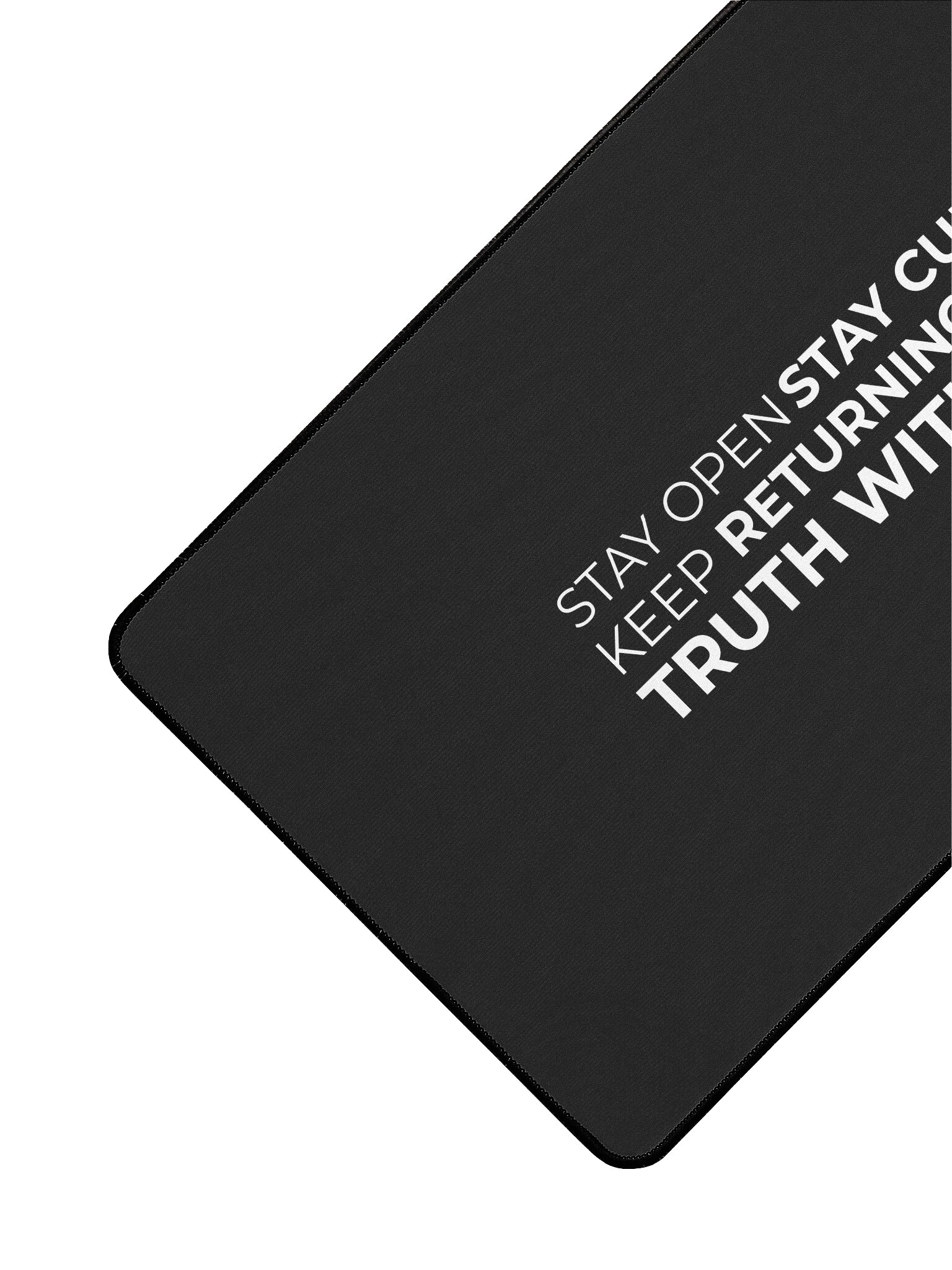 "Stay Open, Stay Curious” Desk Mat – The Returned Signature Quote (15.5" x 31.5") product image (4)