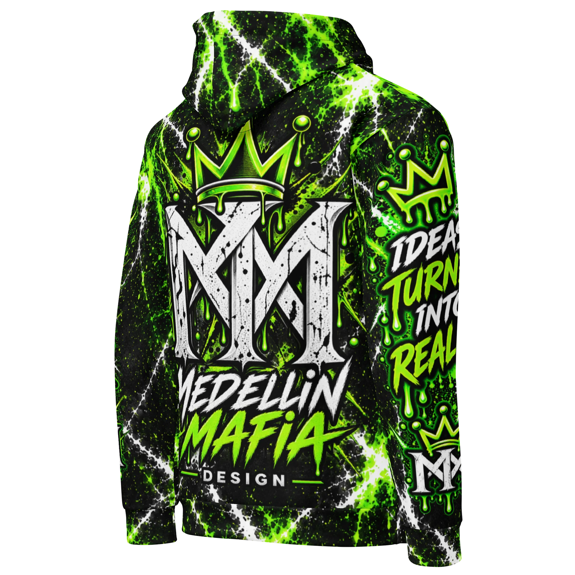 Neon Medellin Mafia Crown Hoodie product image (4)