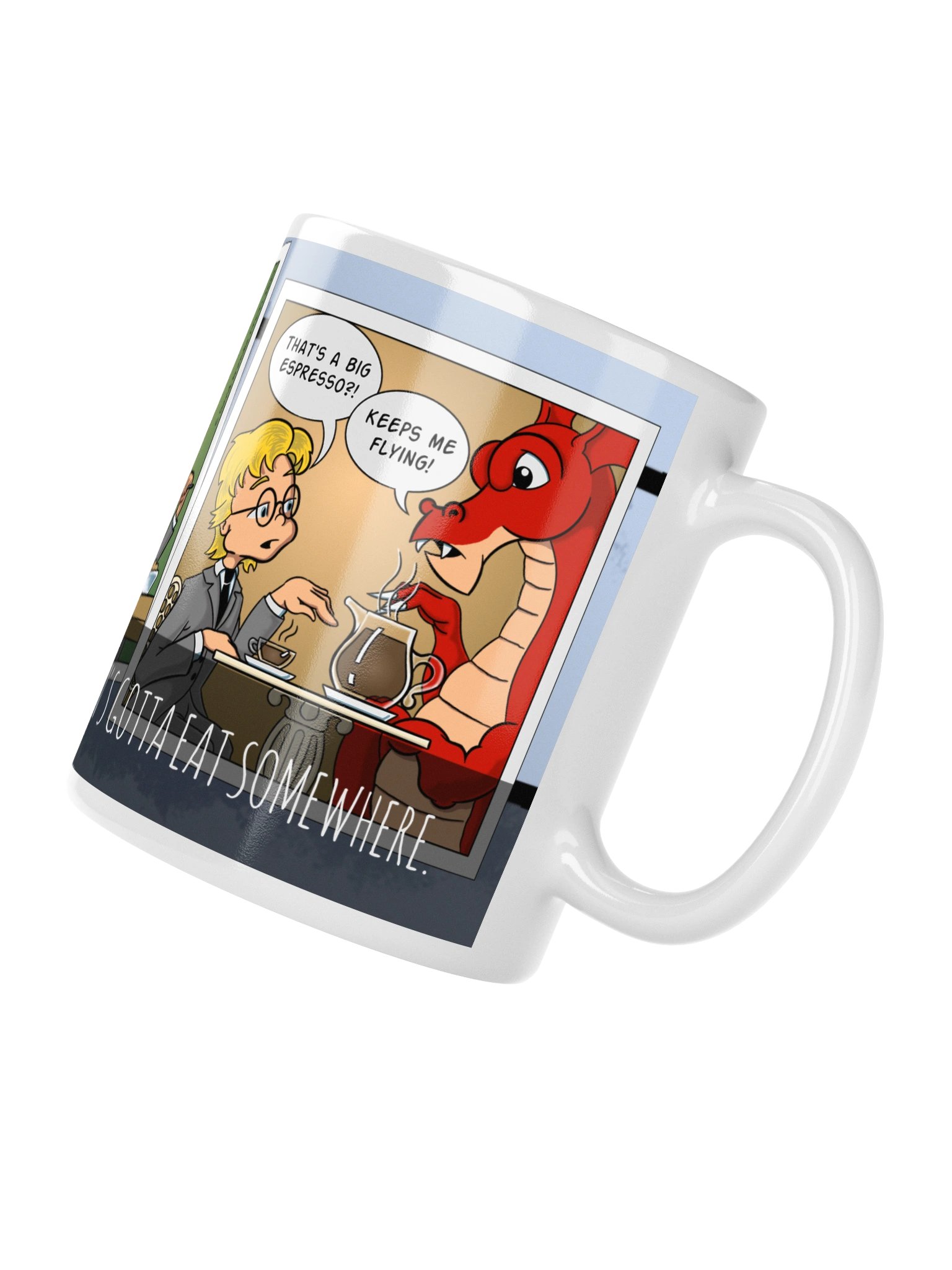 Resident Dragon Comic Eat Three-Panel Mug product image (4)