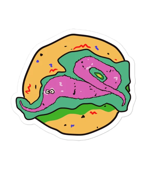 Vaporworm die cut magnets product image (2)