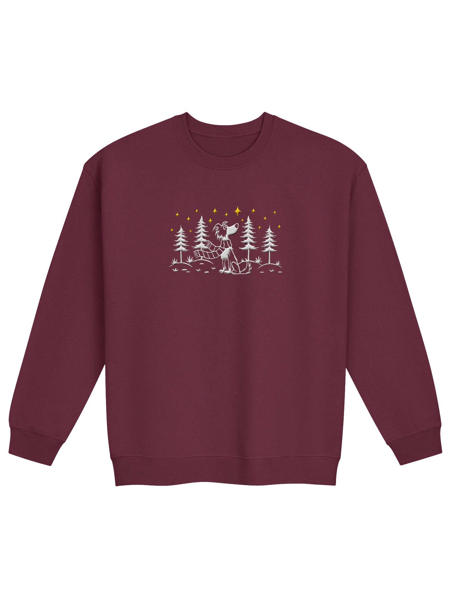 Border Collie Winter/Christmas Line Art Design Embroidered Sweatshirt product image (1)