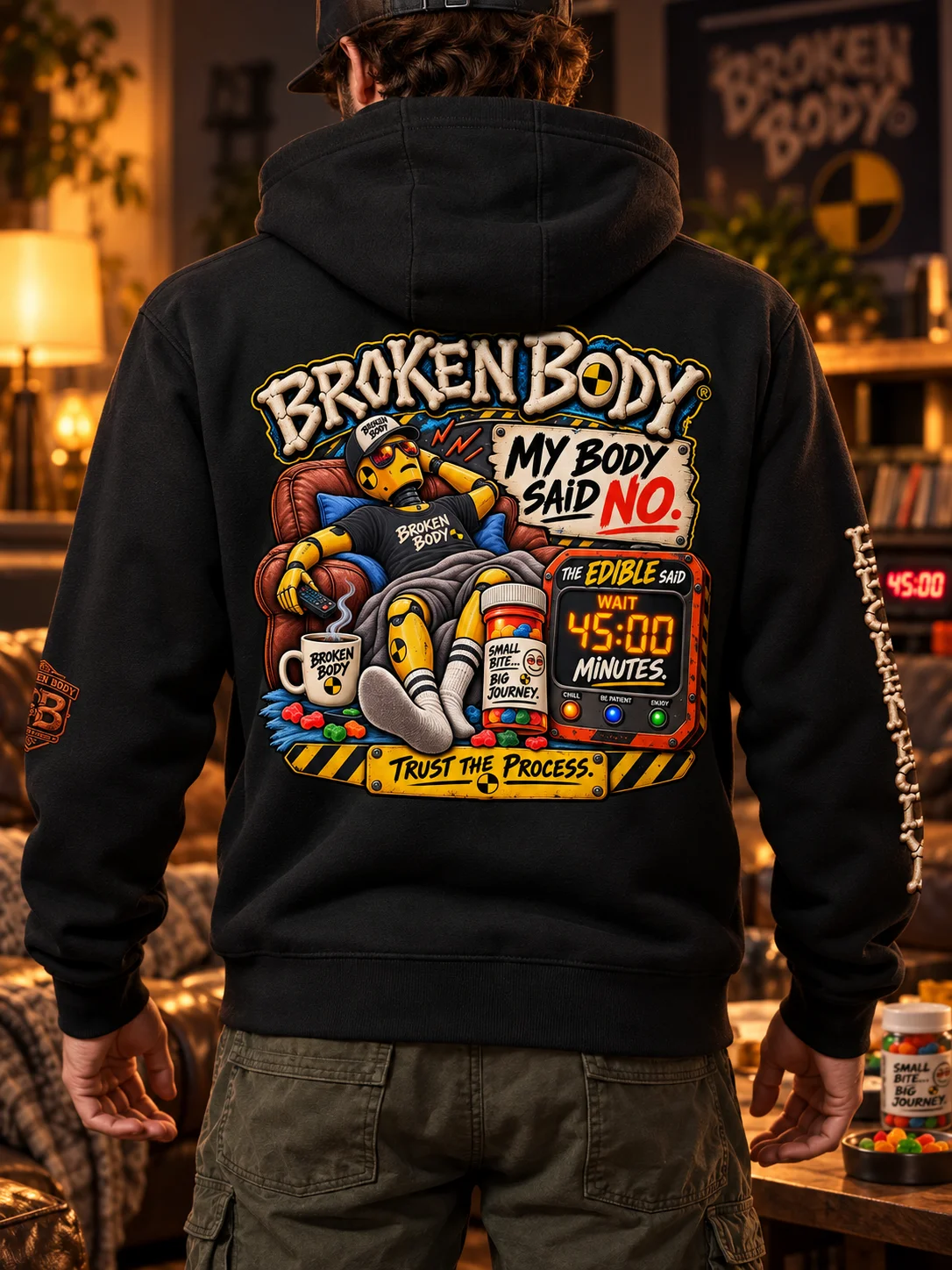 Funny Edibles Hoodie — My Body Said No, The Edible Said Wait | Broken Body™ product image (1)