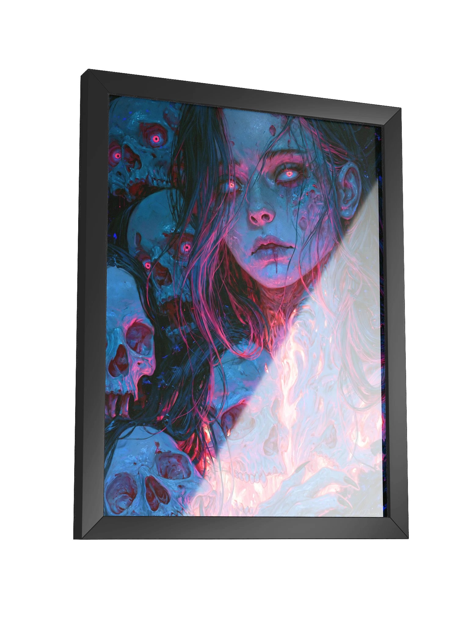 Gothic Woman & Skulls Framed Art Print — Where the Dead Still Dream product image (7)