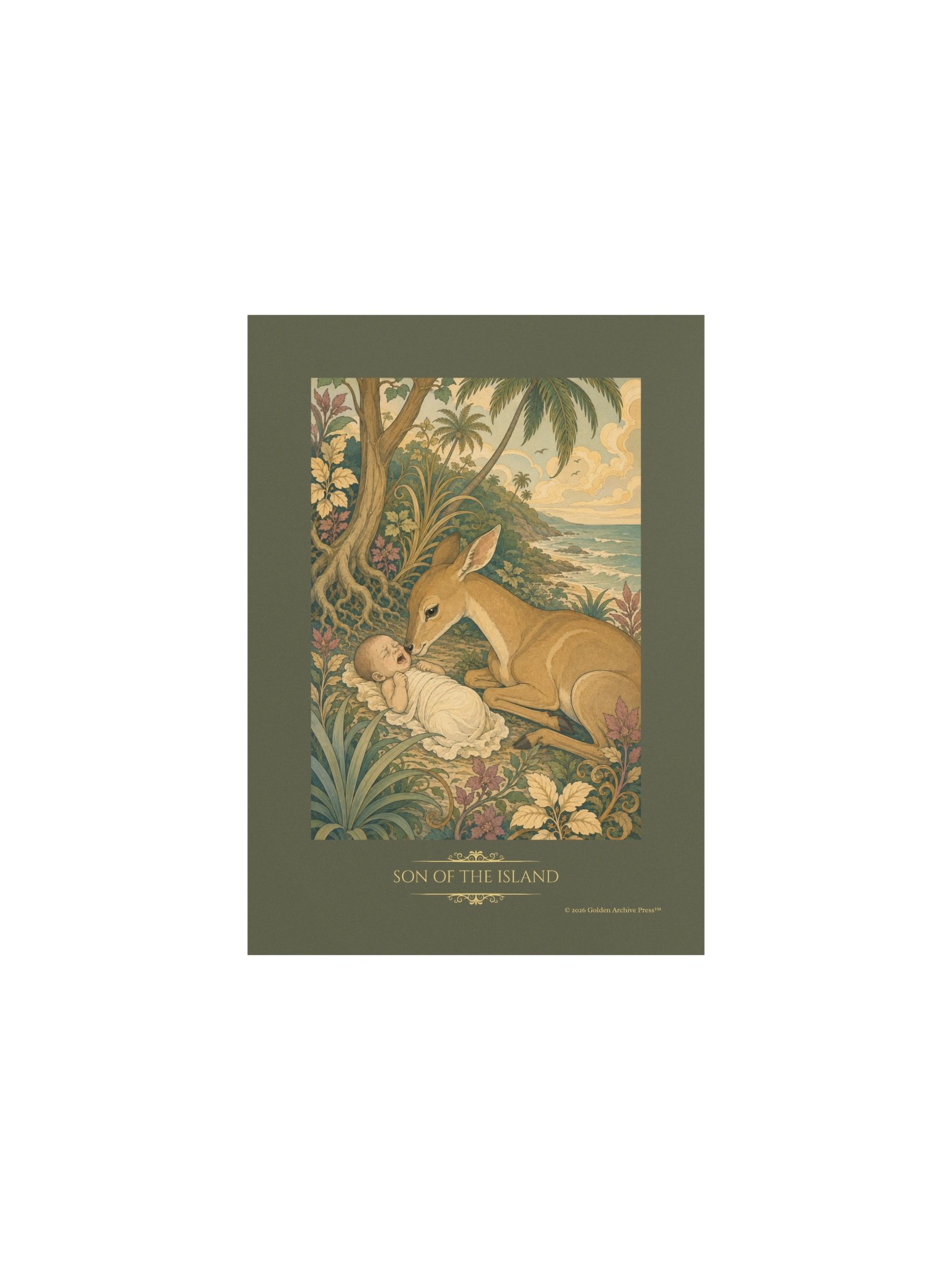 Son of the Island — Art Nouveau Art Print (Baby and Gazelle) product image (2)
