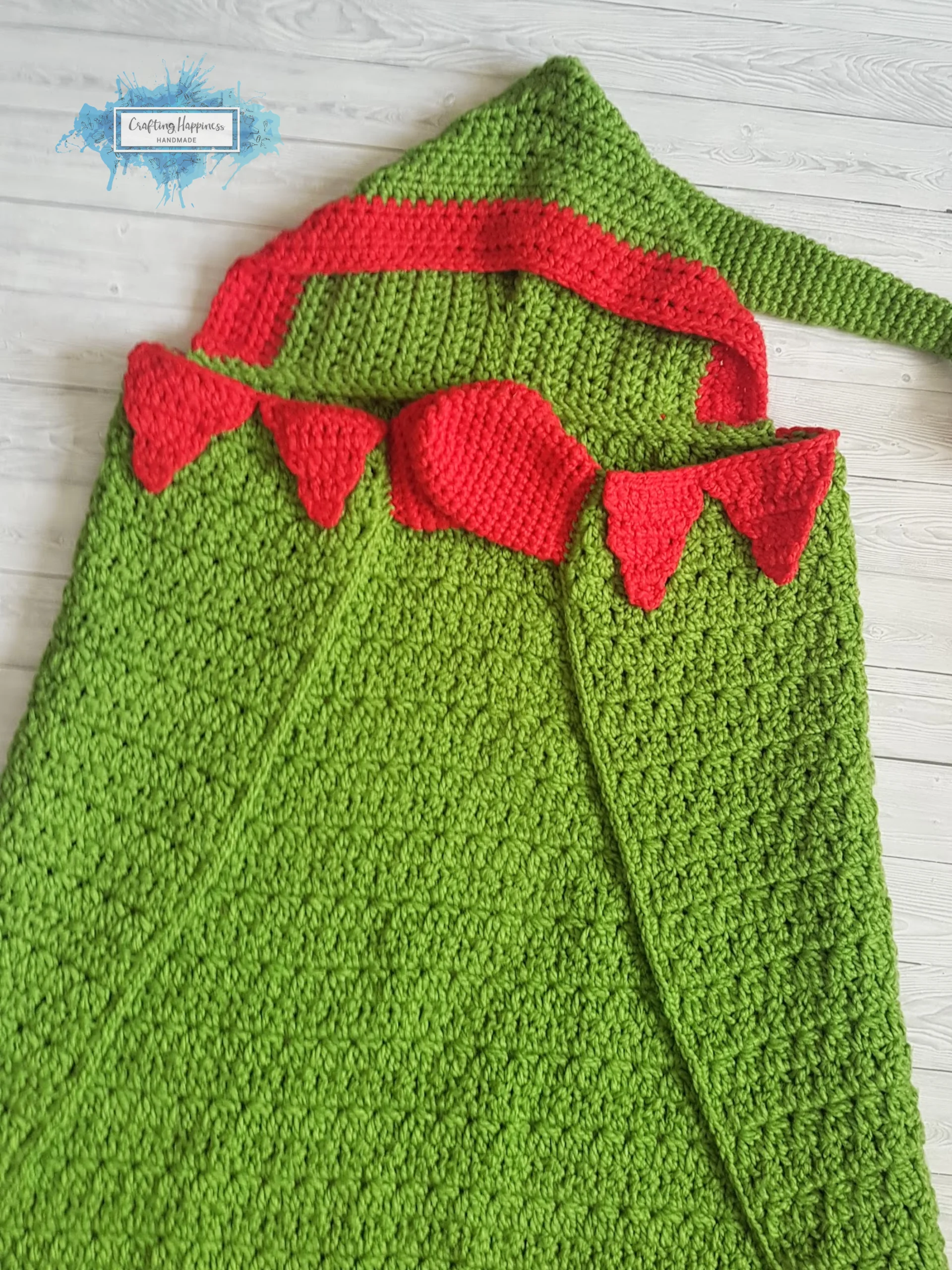 Crochet Christmas Elf Hooded Blanket Pattern | Wearable Afghan (PDF Pattern) product image (3)
