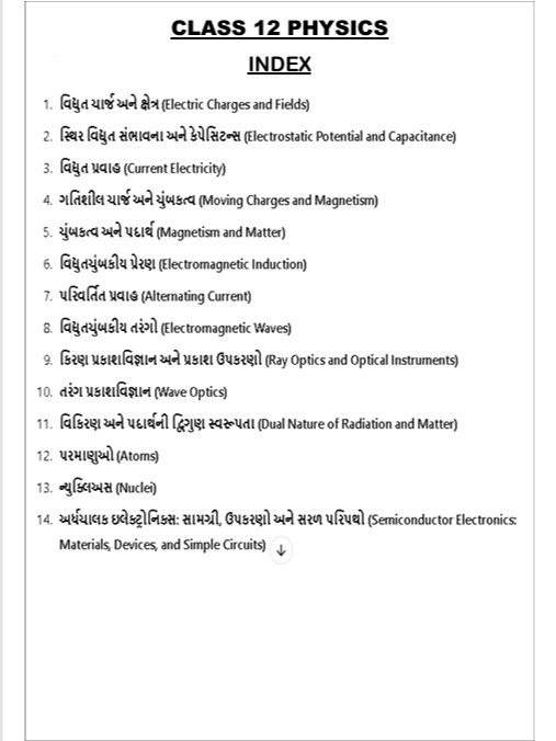 Class 12 Physics Formula Sheet (Gujarati) product image (2)