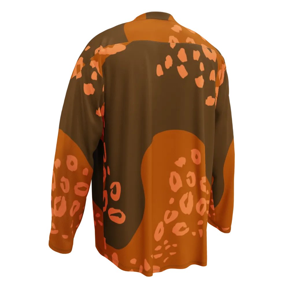 Dynamic Orange Leopard Hockey Fan Jersey product image (10)