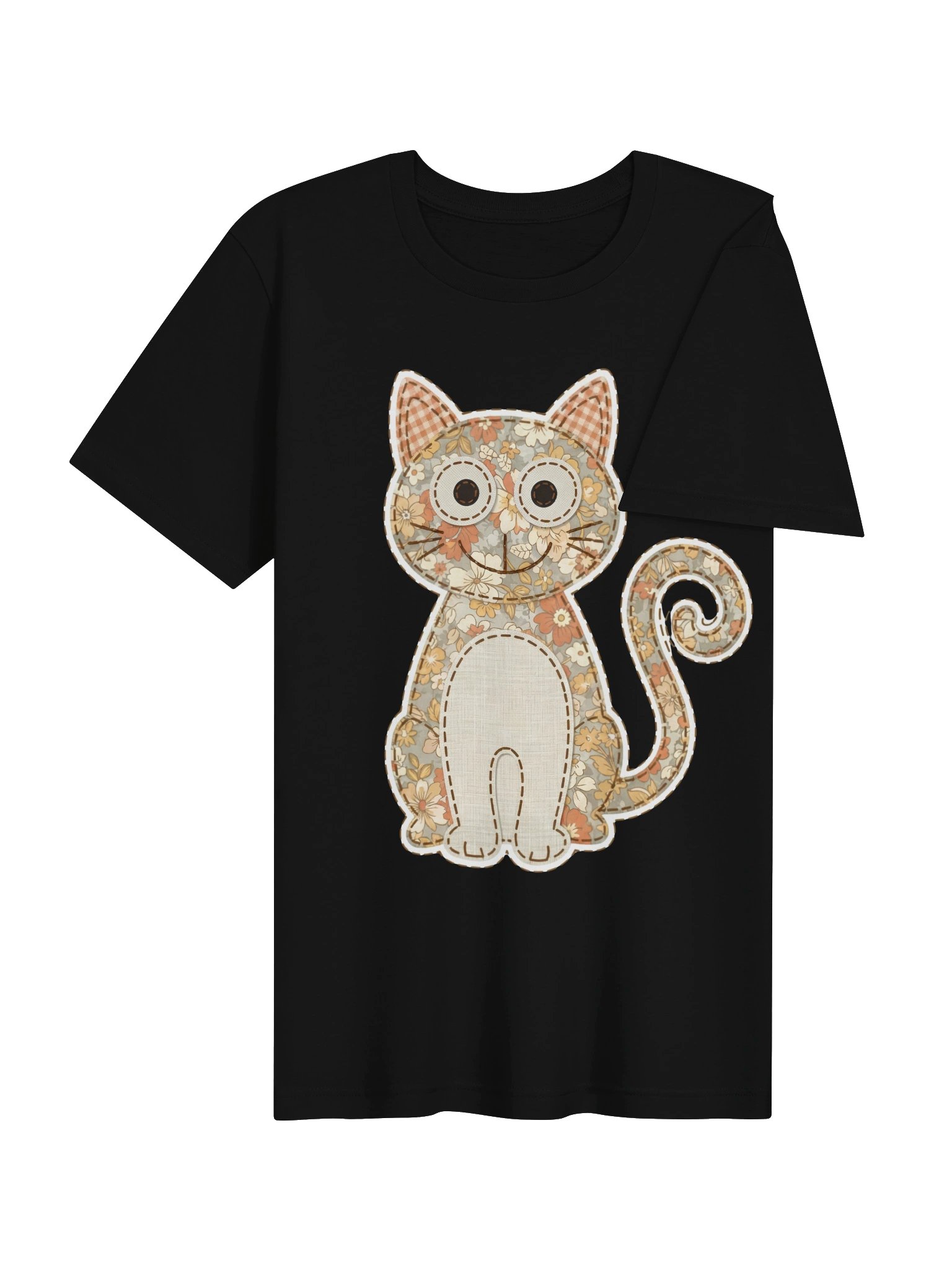Cute Patchwork Cat T-Shirt product image (4)