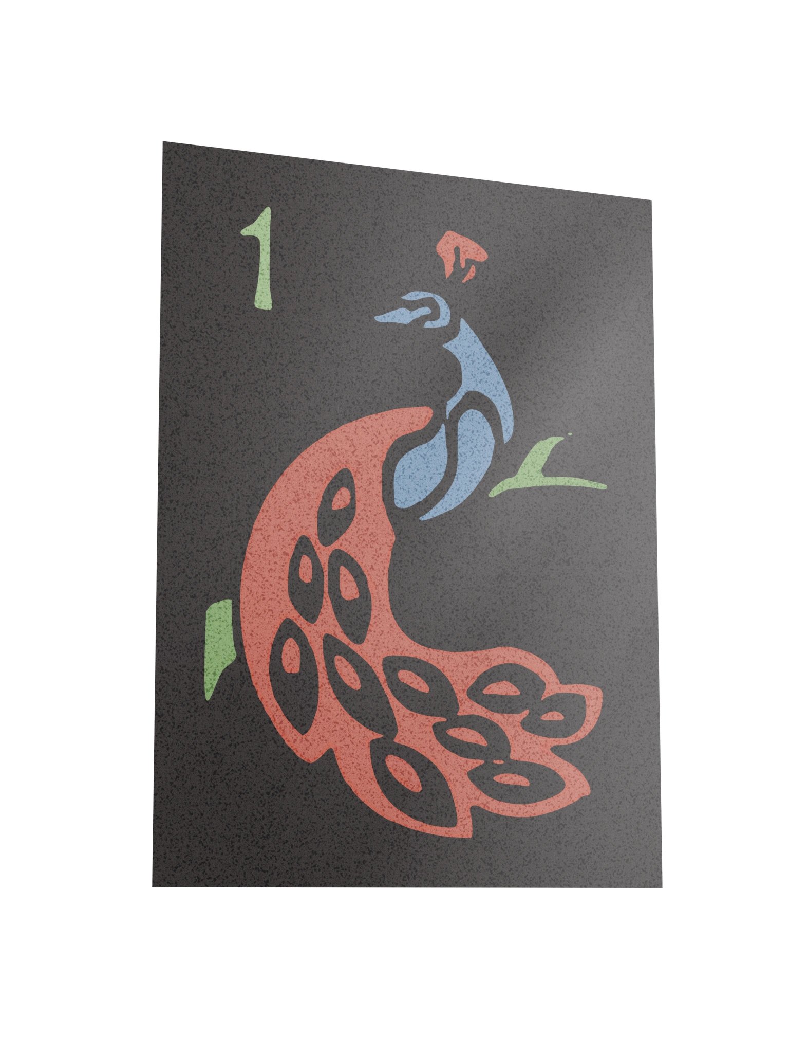 Mahjong 1 of Bamboo Peacock Board Game Room Poster - UNFRAMED product image (3)