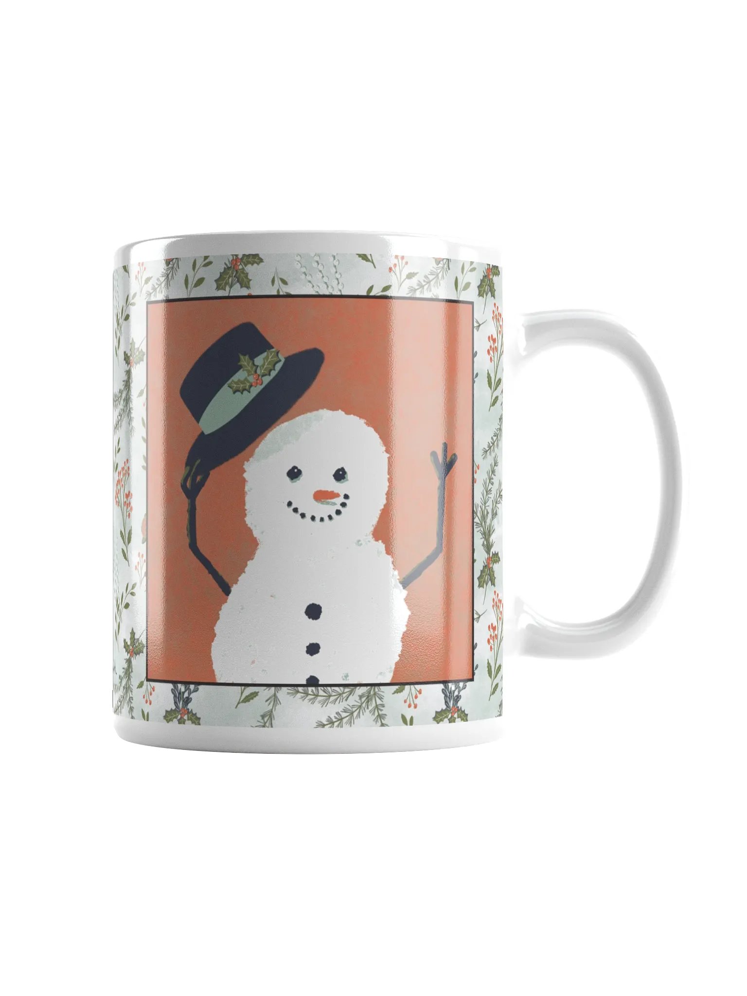 “Snowman Hello” Coffee-Tea-Cocoa Ceramic Mug - White product image (1)