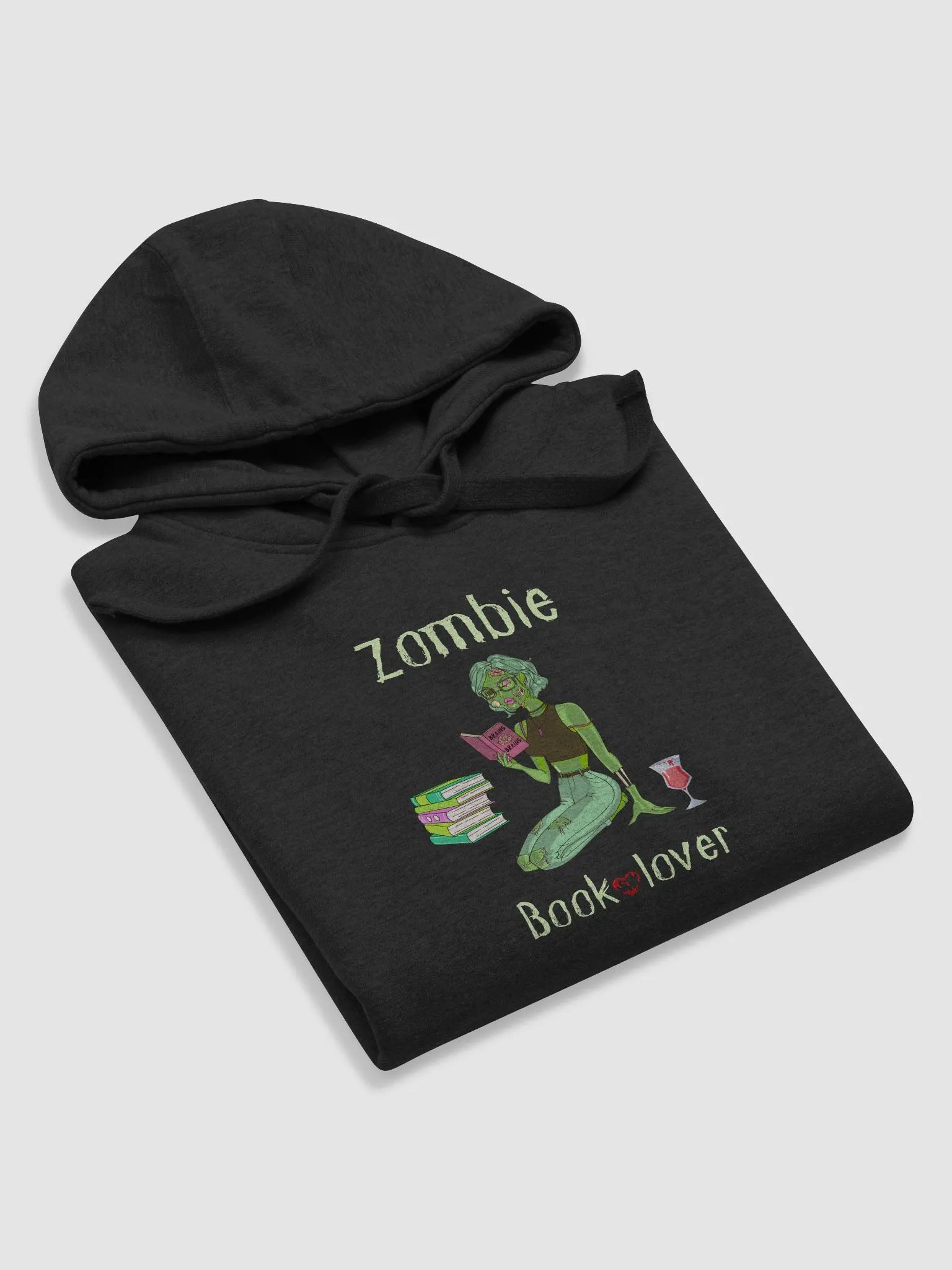 Zombie Book Lover - Black Unisex Hoodie product image (5)