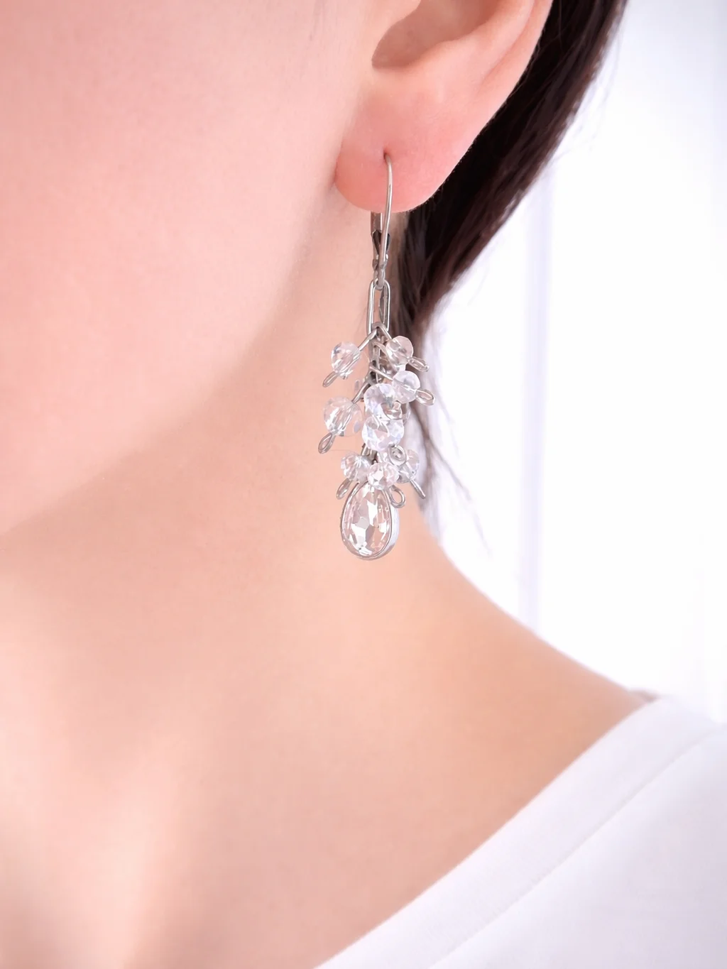 MFD-00310 | Lumière Coastal Crystal Drops | Handmade | Stainless Steel Lever Back | Elegant Artisan Jewelry by Monique Faella Designs™ product image (4)