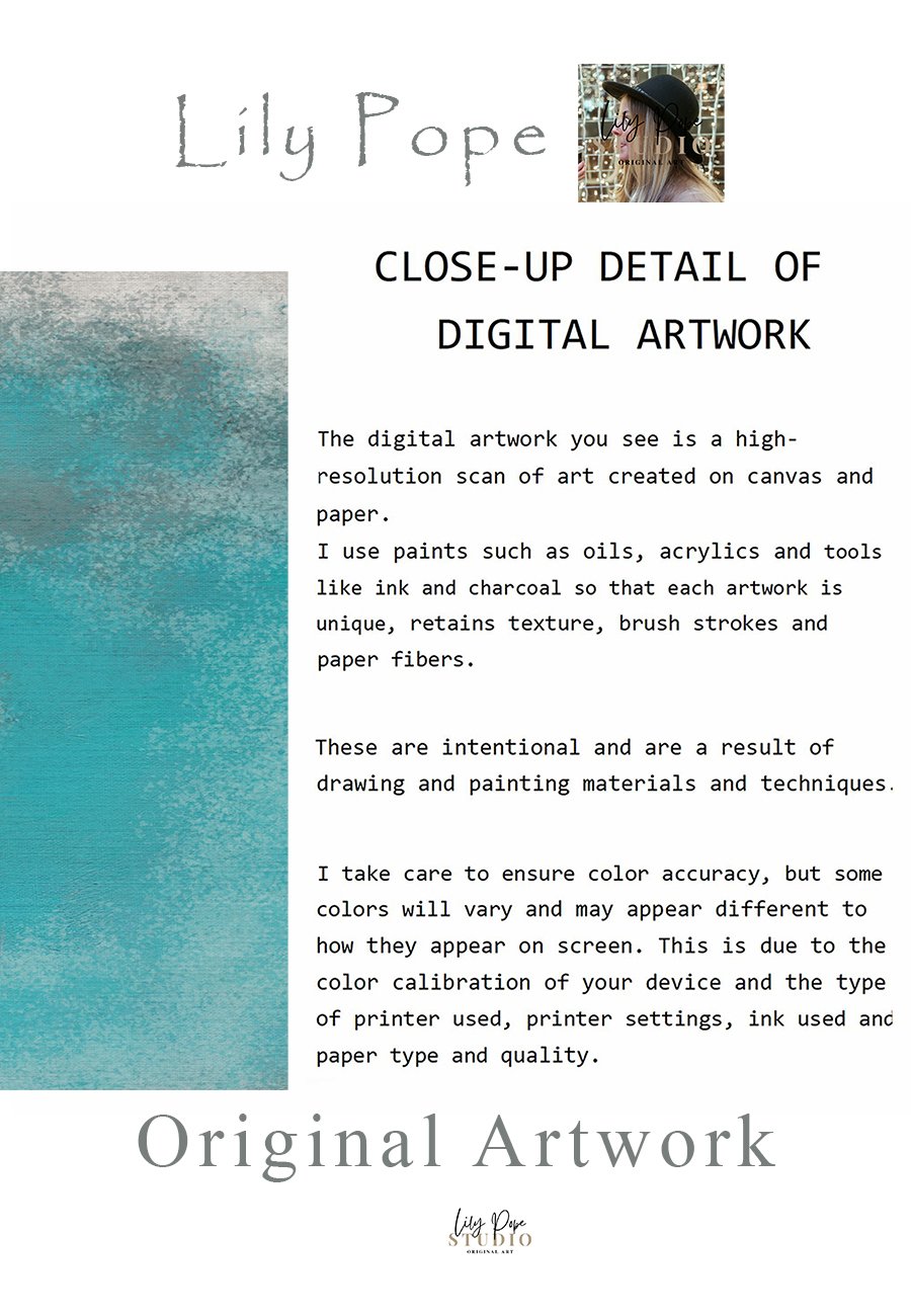 Wall Art Teal and Aqua Abstract Square Print product image (46)