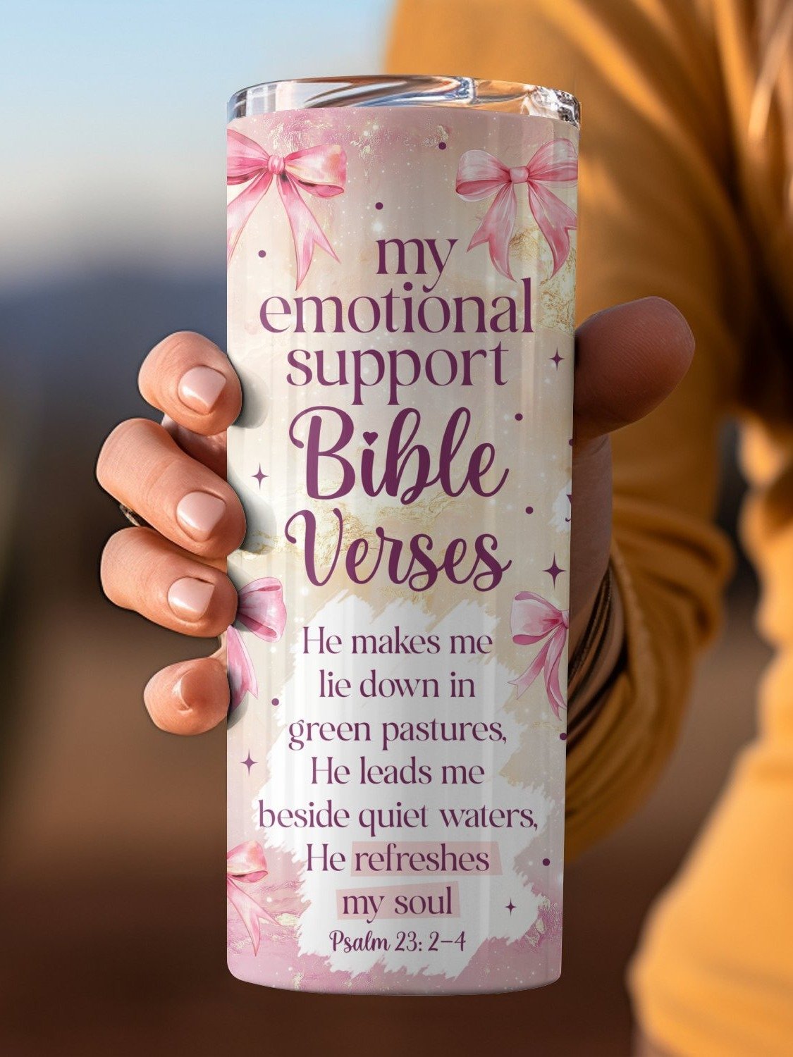 Christian Faith Tumbler, Bible Verses Jesus God, Boho Pink 20oz Tumbler Full Wrap PNG, Seamless Sublimation Design, Digital Download product image (4)