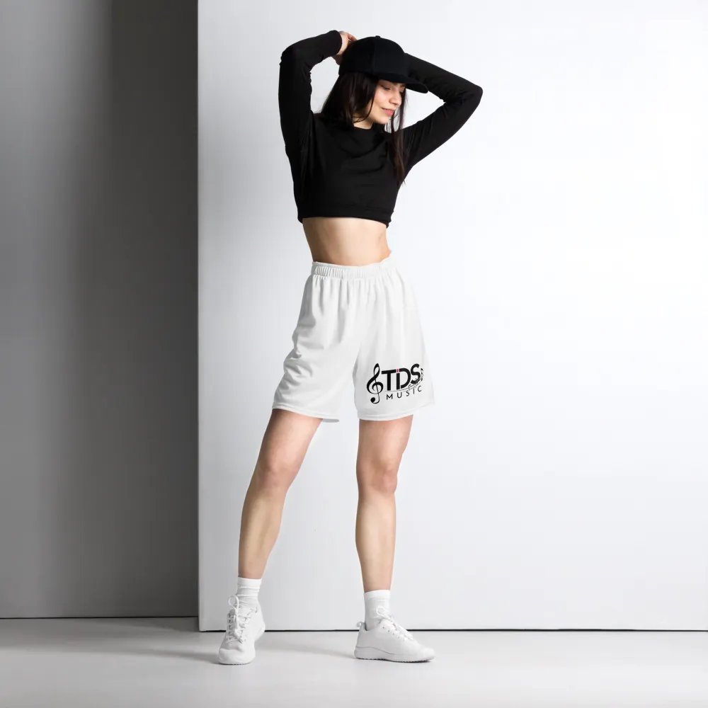 TDS Music Eco-Friendly All-Over Print Recycled Mesh Shorts - White, 2XS-6XL product image (1)