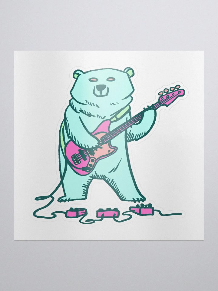 Bass Bear (neon) - sticker product image (1)