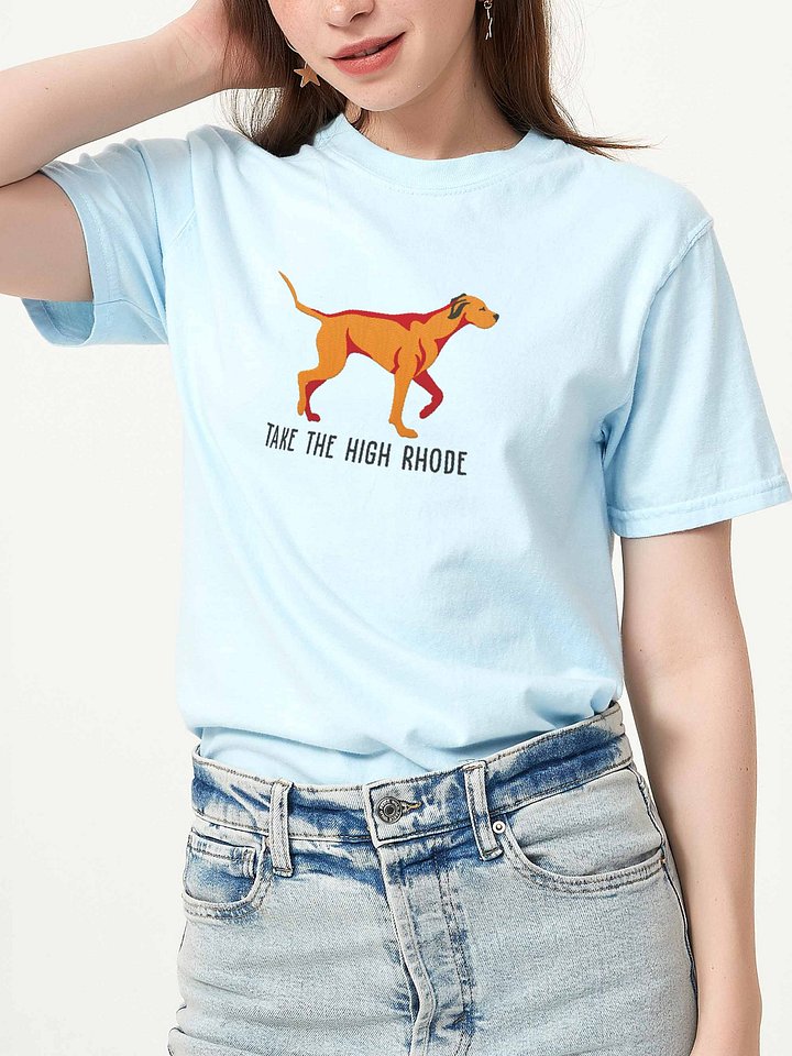 Take the High Rhode T-Shirt(Embroidered) of a Rhodesian Ridgeback(Tan) product image (2)
