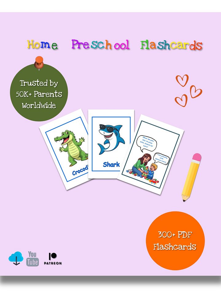 Home Preschool Printable Flashcards: Early Learning Bundle product image (1)