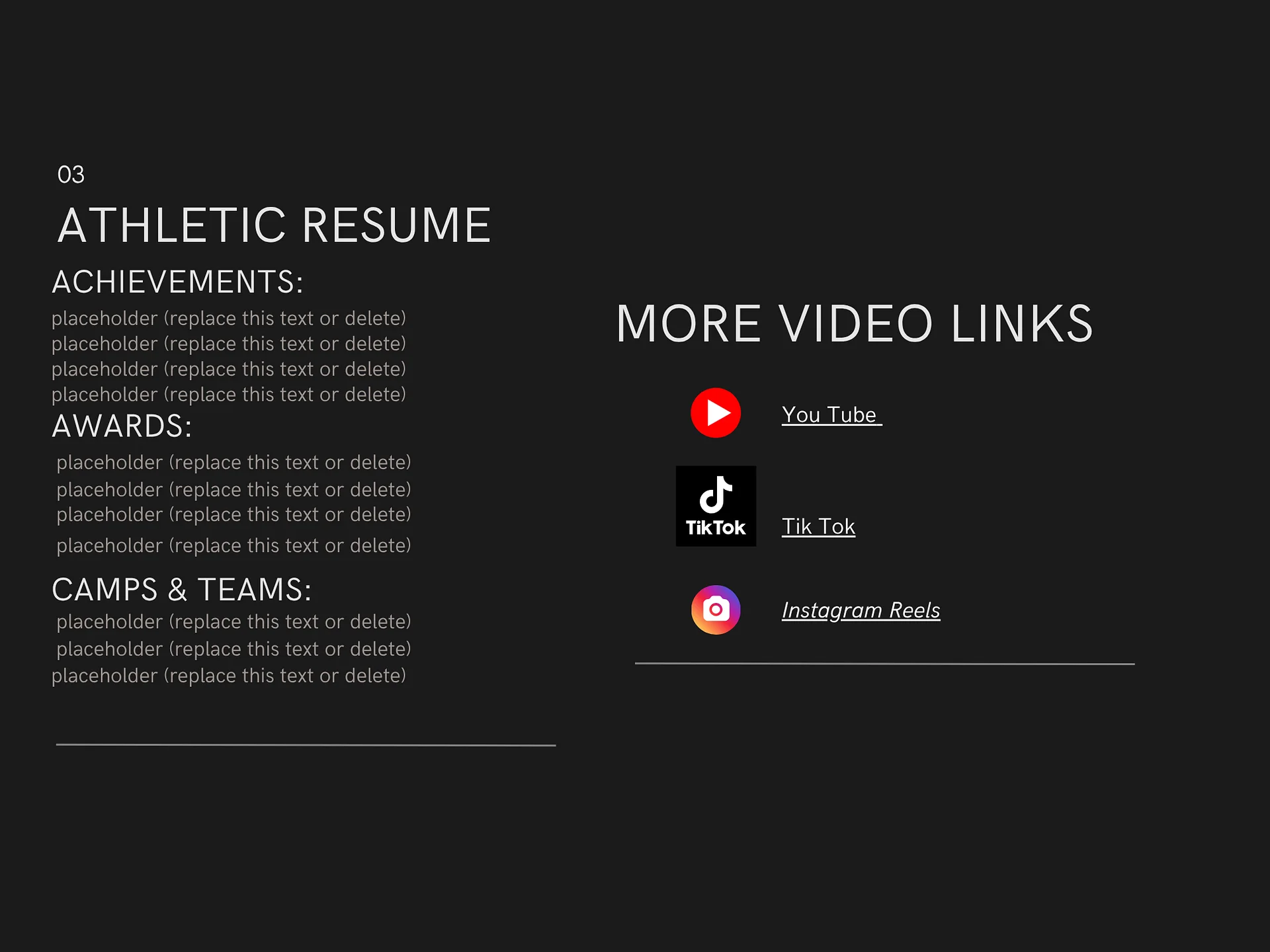 Athlete Recruiting Website Template, Create Your Own Player Profile Link (No Subscription, Canva Editable) product image (4)