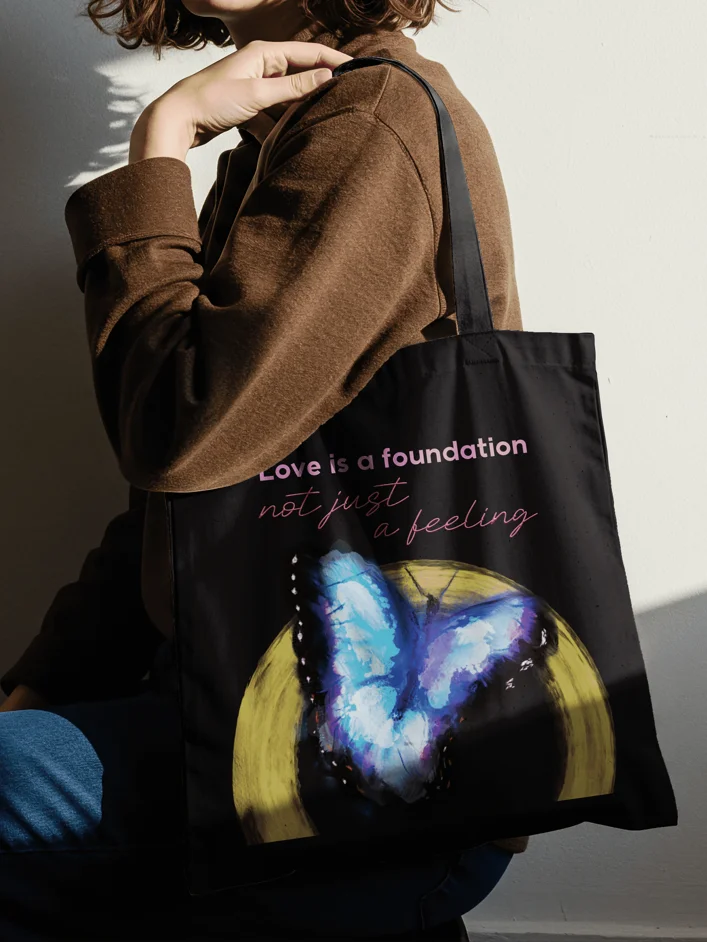 Watercolor Butterfly Love Tote [Yellow] product image (1)