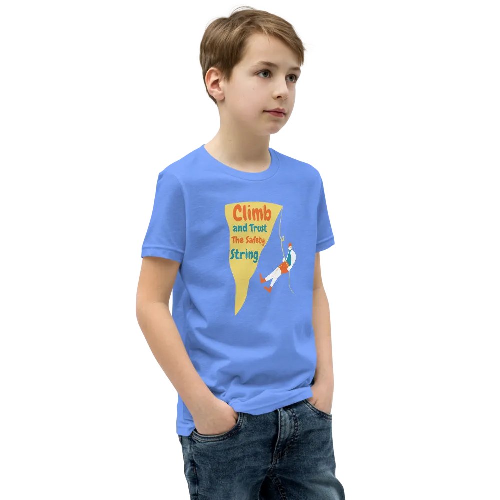 Climb And Trust The Safety String - Youth Climbing T-Shirt product image (18)
