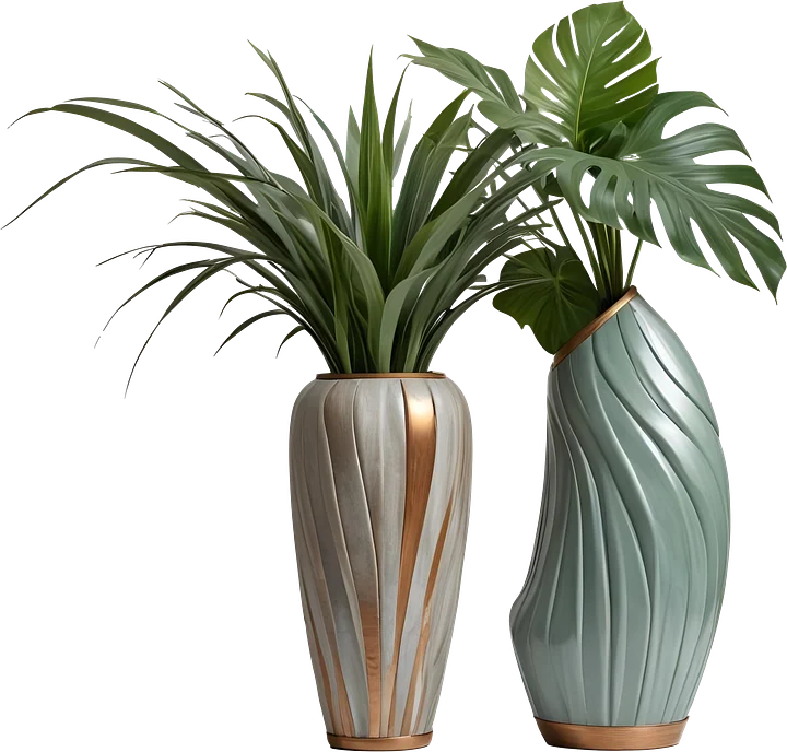 Twin Elegance Vases – Gatsby Grace Art Deco PNG product image (1)